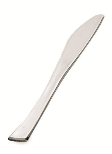 EMI-GWDK Glimmerware 8" Heavyweight Plastic Dinner Knife, Silve-Like, 600 Per Case