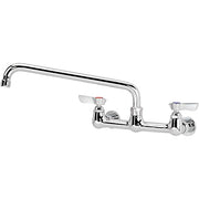 Silver Series 8" Center Wall Mount Faucet by Krowne – 18"L x 12"W x 2"H, Brass, Silver, Model 12-816L