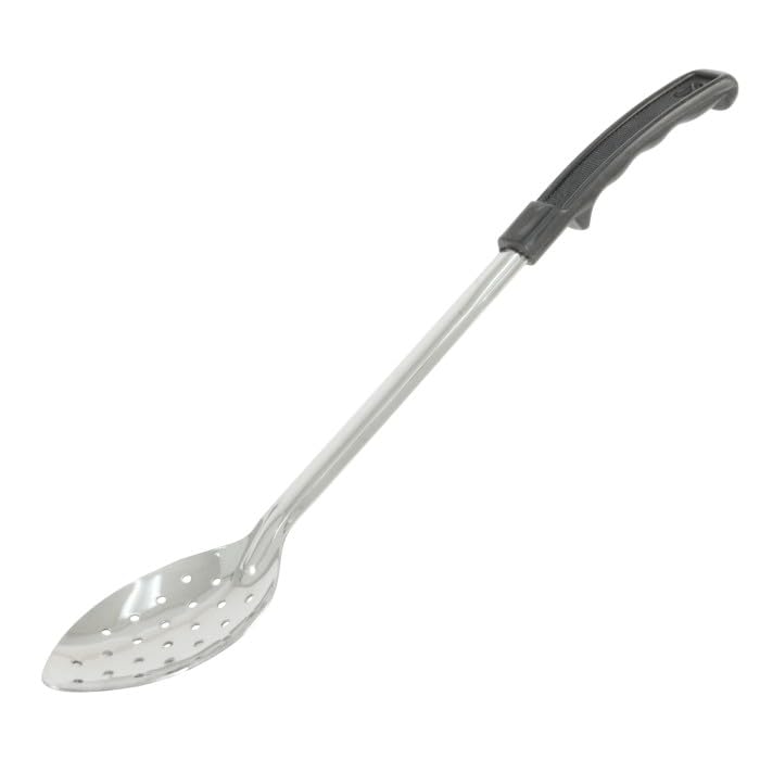 CAC Stainless Basting Spoon SBSP-13BH Perforated Black Handle 1.2 mm 13 inch by CAC China – Stainless Steel, Pack of 99