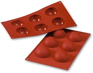 Silikomart Professional Silicone Bakeware: Half-Sphere 2 Oz, 2.36" Diam. x 1.18" Deep, 6 Cavities