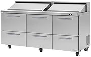 Turbo Air 6-Drawer Sandwich Salad Prep Table 23-CU.ft. PST-72-D6-N