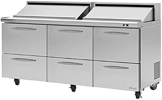 Turbo Air 6-Drawer Sandwich Salad Prep Table 23-CU.ft. PST-72-D6-N