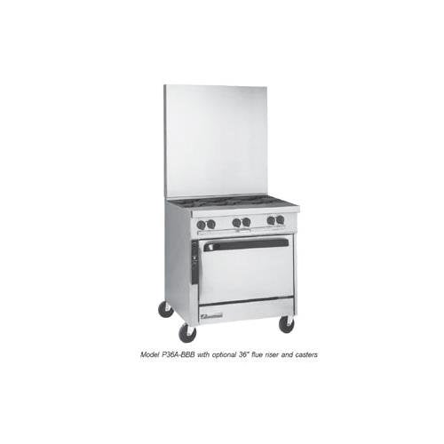 Southbend Platinum Heavy Duty Range Gas 36" modular (6) Step-up Open by South Bend – 36 inches, Stainless Steel, Silver, Model P36N-BBB-SU