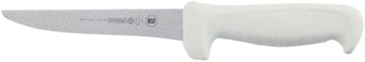 Mundial Extra Wide Stiff Boning Knife w/White Handle - 6-1/4"
