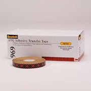 3M Scotch 969 Acrylic ATG Adhesive Transfer Tape, 180 Degree F Performance Temperature, 5 mil Thick, 36 yds Length x 2" Width, Clear