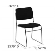 Flash Furniture Black Fabric/Chrome Frame / Set of 1 / Contemporary Stacking Chairs
