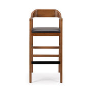 Rasmus Wood Extra Tall Bar Stool - Chestnut Wire-Brush Finish | Extra Tall Wood Bar Stool with Integrated Pool Cue & Cup Holder - image 4