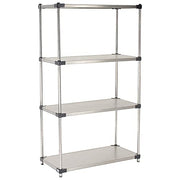 Stainless Steel Solid Shelving by Global Industrial – 24"L x 48"W x 86"H, Stainless Steel, Grey, Model 24488SS