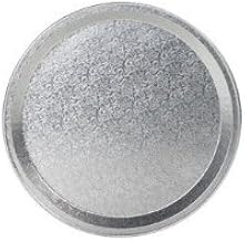 Pactiv 451212A CaterWare Deluxe Embossed Flat Trays, 1 Compartment, 12'' Diameter, Aluminum (Pack of 50)