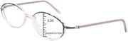 ProEyes Lacerta, Progressive Lightweight Petite Size Blue Cut Readers, Zero Magnification on Top Lens, Anti Reflective Resin Lens (Purple, 2.00 x)