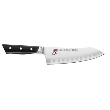 400FC - Evolution 7-inch Rocking Santoku - Custom Engraved by MIYABI – 7", Silver