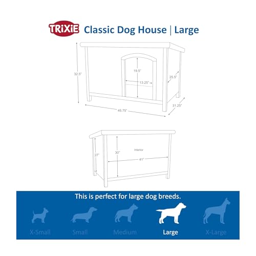 TRIXIE Large / Gray / Traditional Dog Houses