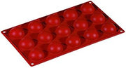 Pavoni FR003 Formaflex Silicone Baking Mold Freezing Mould with 15 Hemisphere Cavities, Each 1.57 Inch Diameter x 0.79 Inch High