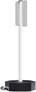 Plasticade Wheeled Recycled Rubber Base Portable Sign Stand System, 60 lbs with 60" Power Post Plastic Signpost for Parking Lots, Sidewalks, and Traffic, Durable and Resistant to Weathering, White