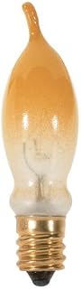 S3243 120V Turn Tip Candelabra Base 7.5-Watt CA5 Incandescent Lamp, Frosted Yellow by Satco