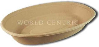 World Centric Plant Fiber Burrito Bowl, 9.5 x 6.5 x 1.5 inch - 300 per case.