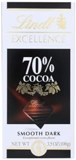 Lindt Excellence Smooth Dark Chocolate Bar, 70% Cocoa, 3.5 Ounces (Pack Of 12)