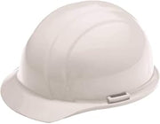 ERB Hard Hat, Front Brim, Wh, 4-pt.Slide-Lock, White, 6.5-8 (19261)