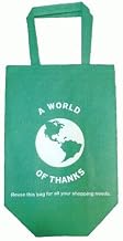Reusable Shopping Bag, Eco-Friendly, 13" x 7" x 16", Green, Printed "A World of Thanks", Non-Woven PP | 100/Case