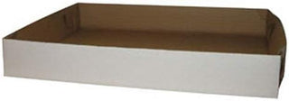 Vineland Packaging 1/2 Sheet Slotted Tray Small Corrugated Cake Box White Outside Kraft Inside, 18" Length x 13" Width x ...