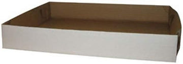 Vineland Packaging 1/2 Sheet Slotted Tray Small Corrugated Cake Box White Outside Kraft Inside, 18" Length x 13" Width x ...