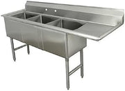 Fabricated Bowl 3 Compartment Scullery Sink Width: 74.5"