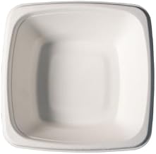KITCH24/7 White Square Molded Fiber Bowl No PFAS, Compostable, 24 Ounce - 400 per case.