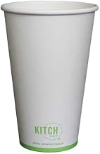 KITCH24/7 White Compostable Paper Hot Cup, 16 Ounce - 1000 per case