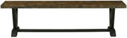 Furnifact Solid Wood Dining Bench with V-Style Base, Wood Bench Seat for Dining Table, Kitchen Table, or Dining Room, Dark Brown