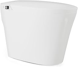 Swiss Madison Hugo H Power Flush Tankless Toilet 7" Back Outlet 1 GPF Non-Electric Toilet with Integrated Tank and Manual Bidet in Glossy White