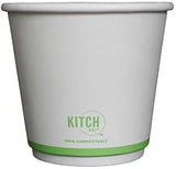 KITCH24/7 White Compostable Squat Smooth Insulated Hot Cup, 8 Ounce - 500 per case