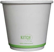 KITCH24/7 White Compostable Squat Smooth Insulated Hot Cup, 8 Ounce - 500 per case