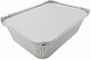 Handi-Foil 5 lb. Oblong Aluminum Entrée Dinner Food Storage Pan w/Board Lid (pack of 25)