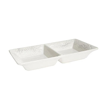 "By The Sea" 2 Section Server by American Atelier – Earthenware, White, Model Z206-2SEC