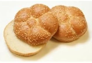 Rotellas Specialty Seasame Seeded Rosette Hamburger Bun, 4.25 inch Diameter - 8 per pack -- 6 packs per case.