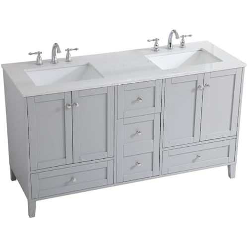 Elegant Decor 60" - Double / Grey / Traditional Bathroom Vanities