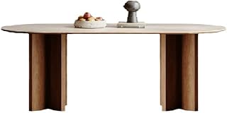 Mesa de Comedor Small Apartment Rock Plate Dining Table Home Walnut Oval Mesa de Comedor(180x80x75cm)