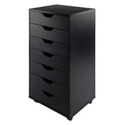 Winsome Black / 1 Door, 17 Drawers / Transitional Storage Drawer Units