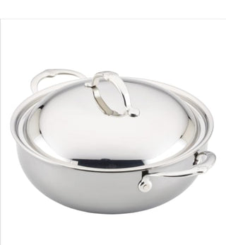 ProBond Luxe 5-Quart Polished Professional Clad Stainless Steel Dutch Oven with Lid by Hestan – Medium, 5 quarts, Stainless Steel, Silver, Model 31828