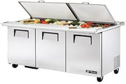 True TSSU-72-30M-B-DS-ST Solid Door Dual Sided Sandwich/Salad Unit