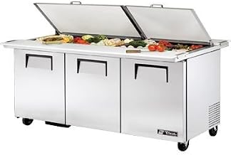 True TSSU-72-30M-B-DS-ST Solid Door Dual Sided Sandwich/Salad Unit