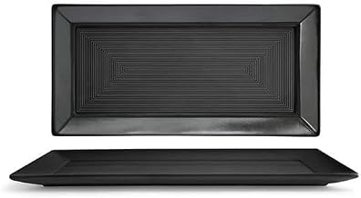 Front Of The House FOH DDP004BKP21 Spiral Ink 14" x 7" Plate - 4 / CS