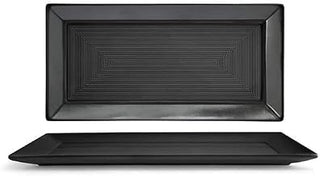 Front Of The House FOH DDP004BKP21 Spiral Ink 14" x 7" Plate - 4 / CS