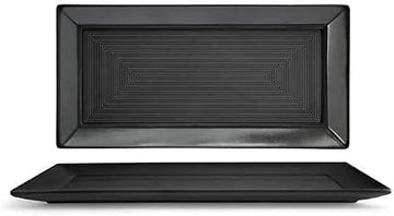 Front Of The House FOH DDP004BKP21 Spiral Ink 14" x 7" Plate - 4 / CS