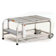 EGA Mobile Aluminum Work Platform 2-Step by EGA Products – 56"L x 27"W x 20"H, Aluminum, Mill, Model A001