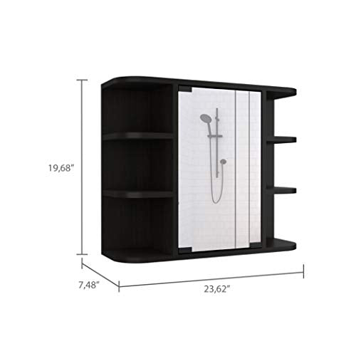DEPOT E-SHOP Black Wengue / Modern / 1 Medicine Cabinets