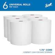 Scott Professional 6 Rolls × 950'/Roll - Essential / White / Scott Hard Roll Towel Paper Towels