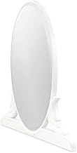 Michael Amini La Marisia Beige Vanity Mirror with Solid and Manufactured Wood Frame Poplar Construction Elegant Creamy Pearl Finish for Vanity and Desk Use Durable Stability Safety