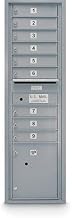 United Visual Products 4C Horizontal Mailbox, 56-1/2"H Single Column 9 Doors 1 Parcel