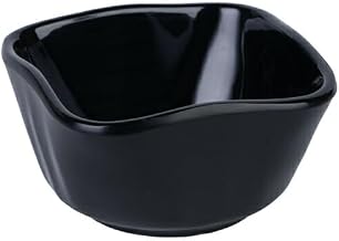 Thunder Group 1035JBK Small Square Bowl, Width 3.4 inches (8.7 cm), Height 1.9 inches (4.9 cm), Melamine Tableware, Japanese Tableware, Dishwasher Safe, Crack-Resistant, Commercial Use, Small, Black